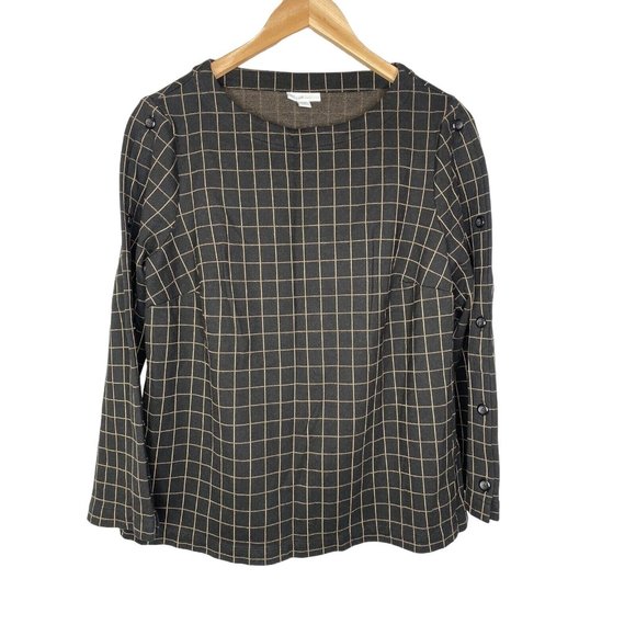 J. Jill Tops - J Jill Womens Pullover Top Blouse Tunic Black Tan Viscose Nylon Spandex 1X